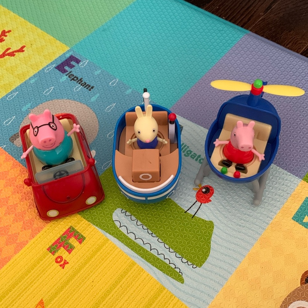 Peppa pig vehicle set 3-pack including 3 animal figures